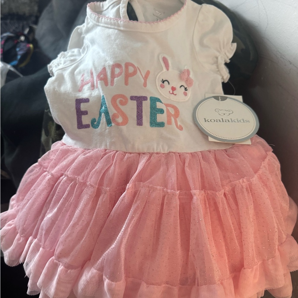 Koala Kids Happy Easter Dress - Pink